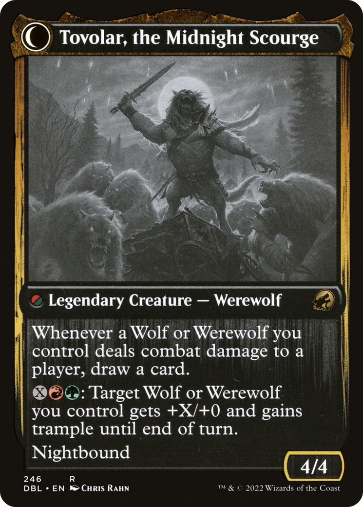 Tovolar, Dire Overlord // Tovolar, the Midnight Scourge (DBL-246) - Innistrad: Double Feature: (Double Faced Transform) Foil