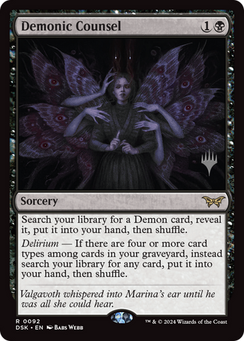 Demonic Counsel (PPDSK-092) - Duskmourn: House of Horror Promos Foil