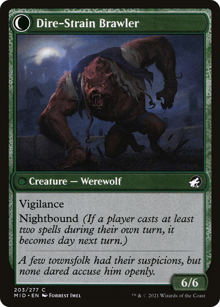 Tireless Hauler // Dire-Strain Brawler (MID-203) - Innistrad: Midnight Hunt: (Double Faced Transform) Foil