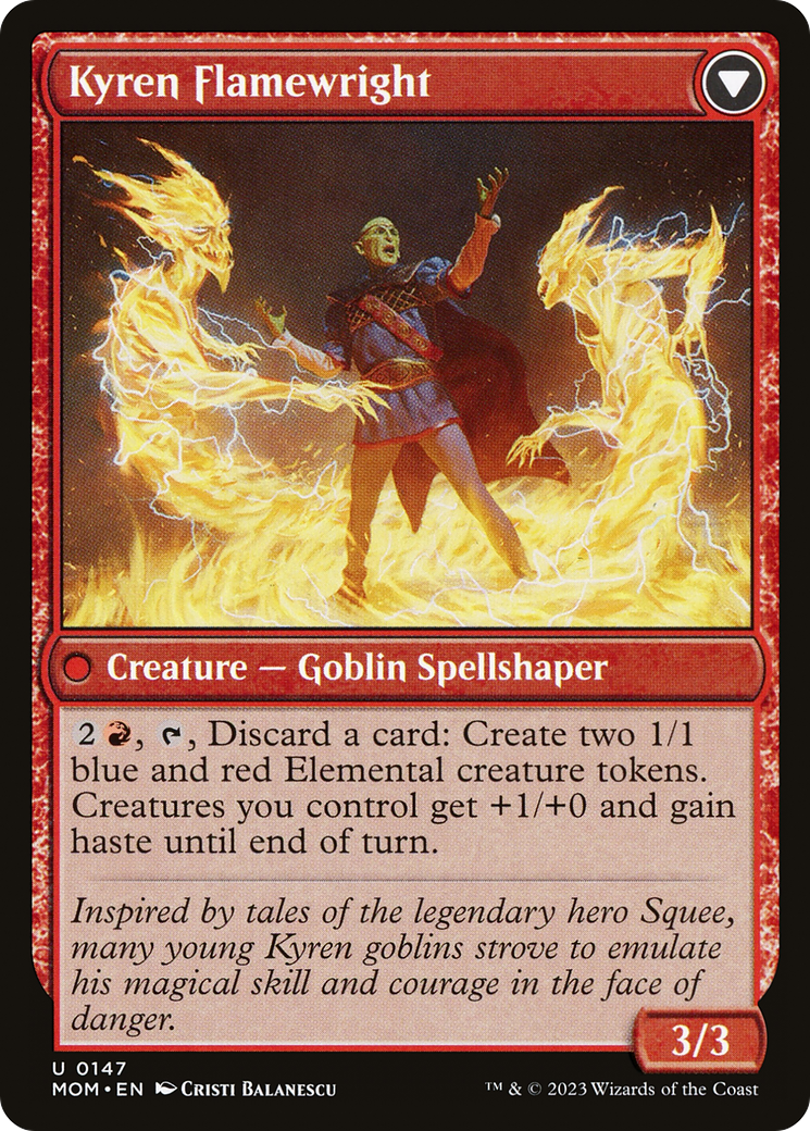 Invasion of Mercadia // Kyren Flamewright (MOM-147) - March of the Machine Foil