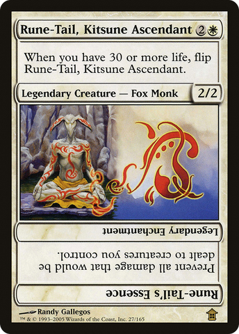 Rune-Tail, Kitsune Ascendant // Rune-Tail's Essence (SOK-027) - Saviors of Kamigawa Foil
