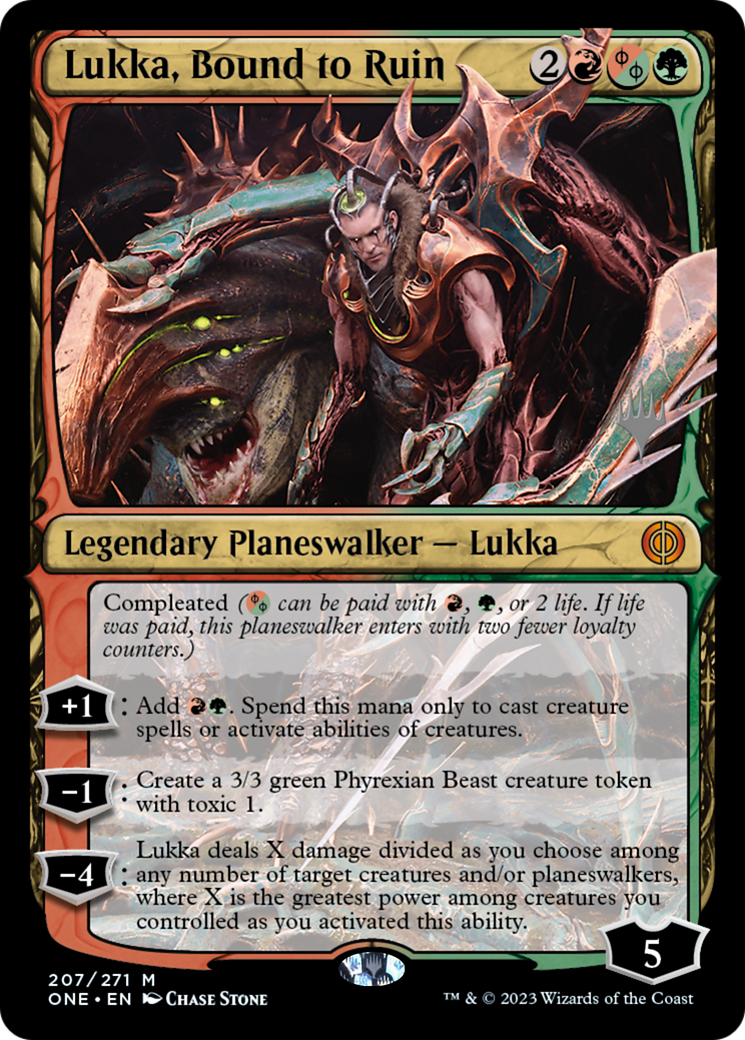 Lukka, Bound to Ruin (PPONE-207P) - Phyrexia: All Will Be One Promos Foil
