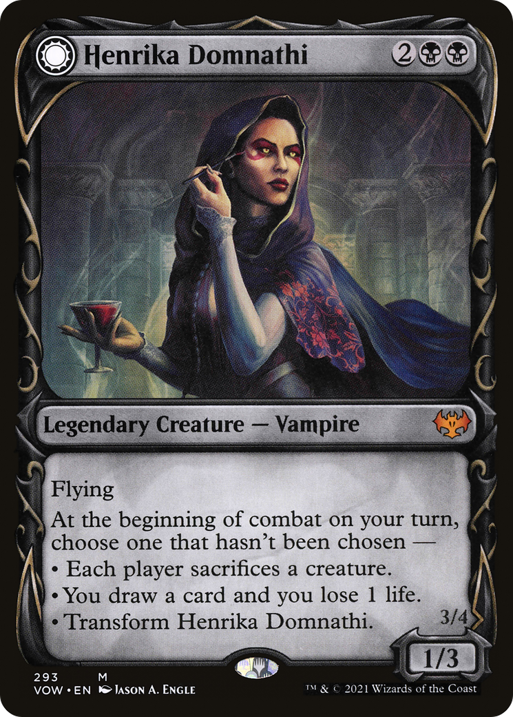 Henrika Domnathi // Henrika, Infernal Seer (VOW-293) - Innistrad: Crimson Vow: (Showcase, Double Faced Transform) Foil