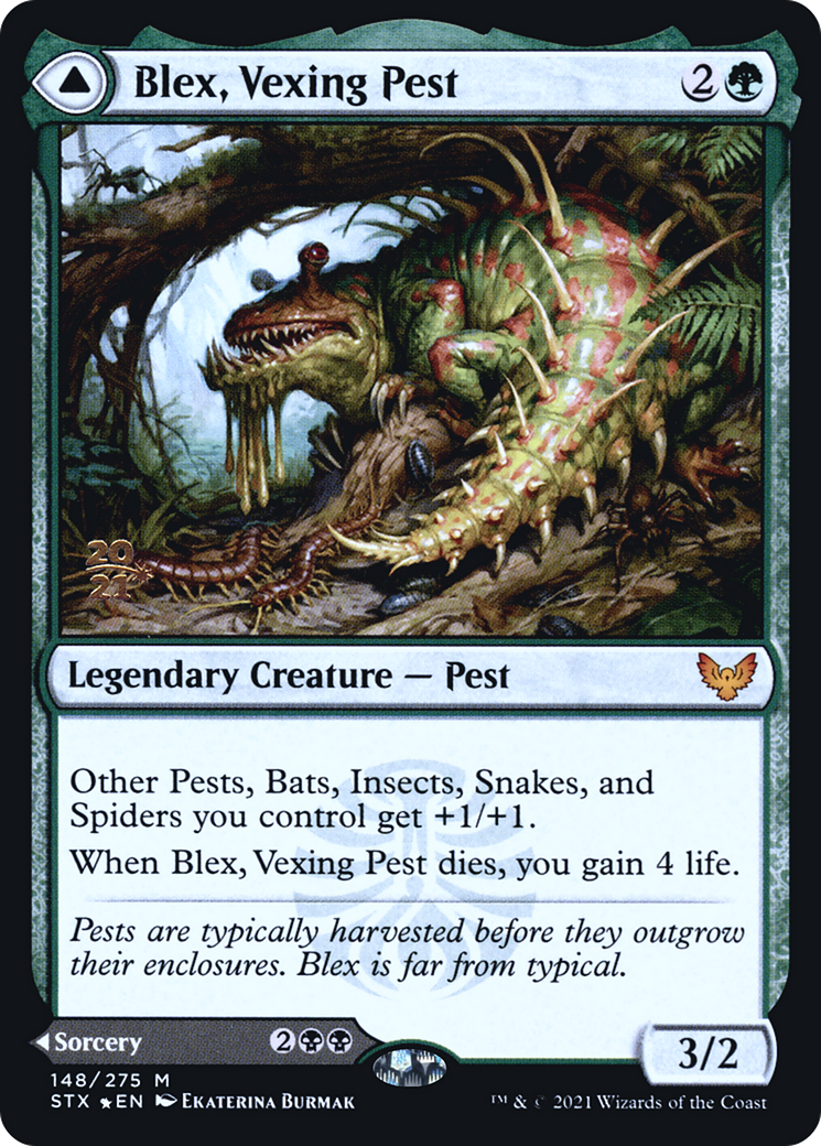 Blex, Vexing Pest // Search for Blex (PRE-148) - Strixhaven: School of Mages Promos Foil