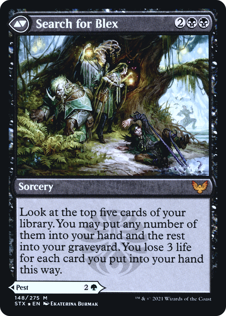 Blex, Vexing Pest // Search for Blex (PRE-148) - Strixhaven: School of Mages Promos Foil
