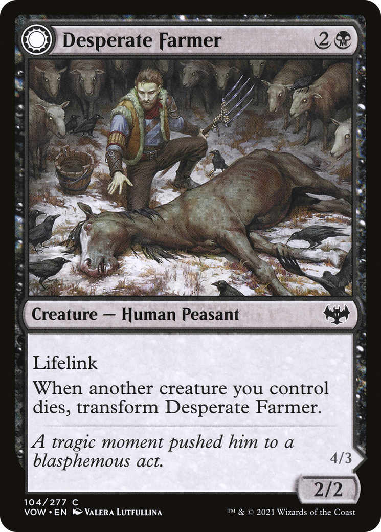Desperate Farmer // Depraved Harvester (VOW-104) - Innistrad: Crimson Vow: (Double Faced Transform)