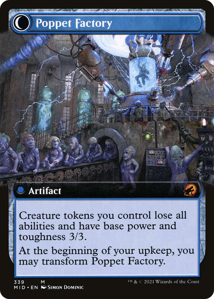 Poppet Stitcher // Poppet Factory (MID-339) - Innistrad: Midnight Hunt: (Extended Art, Double Faced Transform) Foil
