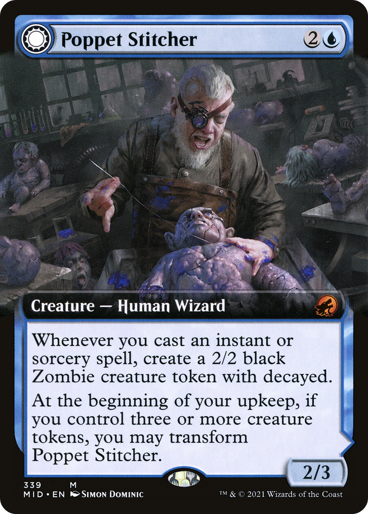 Poppet Stitcher // Poppet Factory (MID-339) - Innistrad: Midnight Hunt: (Extended Art, Double Faced Transform) Foil