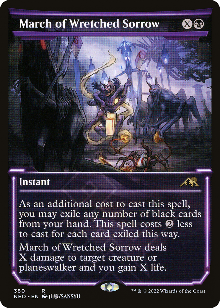March of Wretched Sorrow (NEO-380) - Kamigawa: Neon Dynasty: (Showcase) Foil