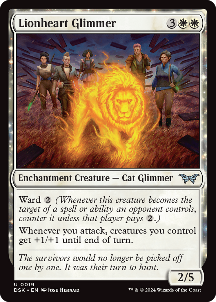 Lionheart Glimmer (DSK-019) - Duskmourn: House of Horror: (enchantment) Foil
