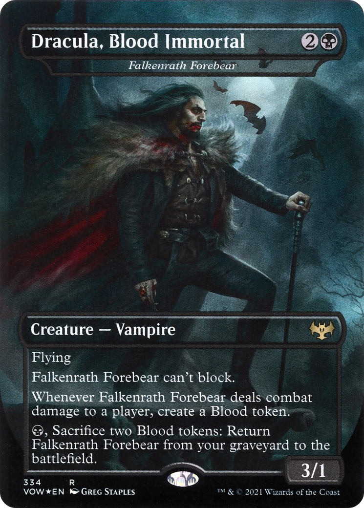 Falkenrath Forebear (VOW-334) - Innistrad: Crimson Vow / Dracula, Blood Immortal (Borderless) Foil