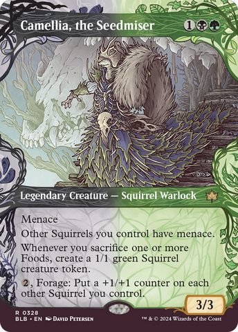 Camellia, the Seedmiser (BLB-328) - Bloomburrow: (Showcase) (Borderless) Foil