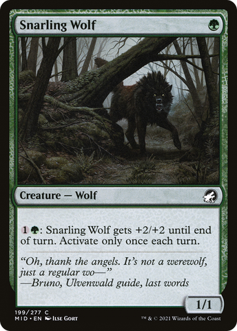 Snarling Wolf (MID-199) - Innistrad: Midnight Hunt