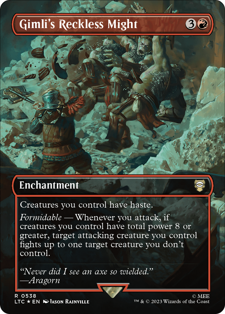 Gimli's Reckless Might (LTC-538) - Tales of Middle-earth Commander (Borderless) Foil