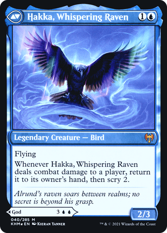 Alrund, God of the Cosmos // Hakka, Whispering Raven (PRE-040) - Kaldheim Promos Foil