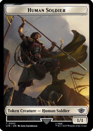 Human Soldier (0002) // Food (0009) Double-Sided Token (LTR-2 // 9) - The Lord of the Rings: Tales of Middle-earth Foil