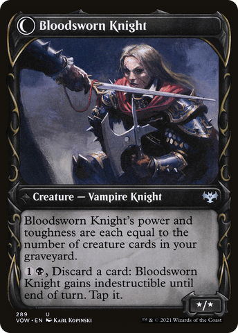 Bloodsworn Squire // Bloodsworn Knight (VOW-289) - Innistrad: Crimson Vow: (Showcase, Double Faced Transform) Foil