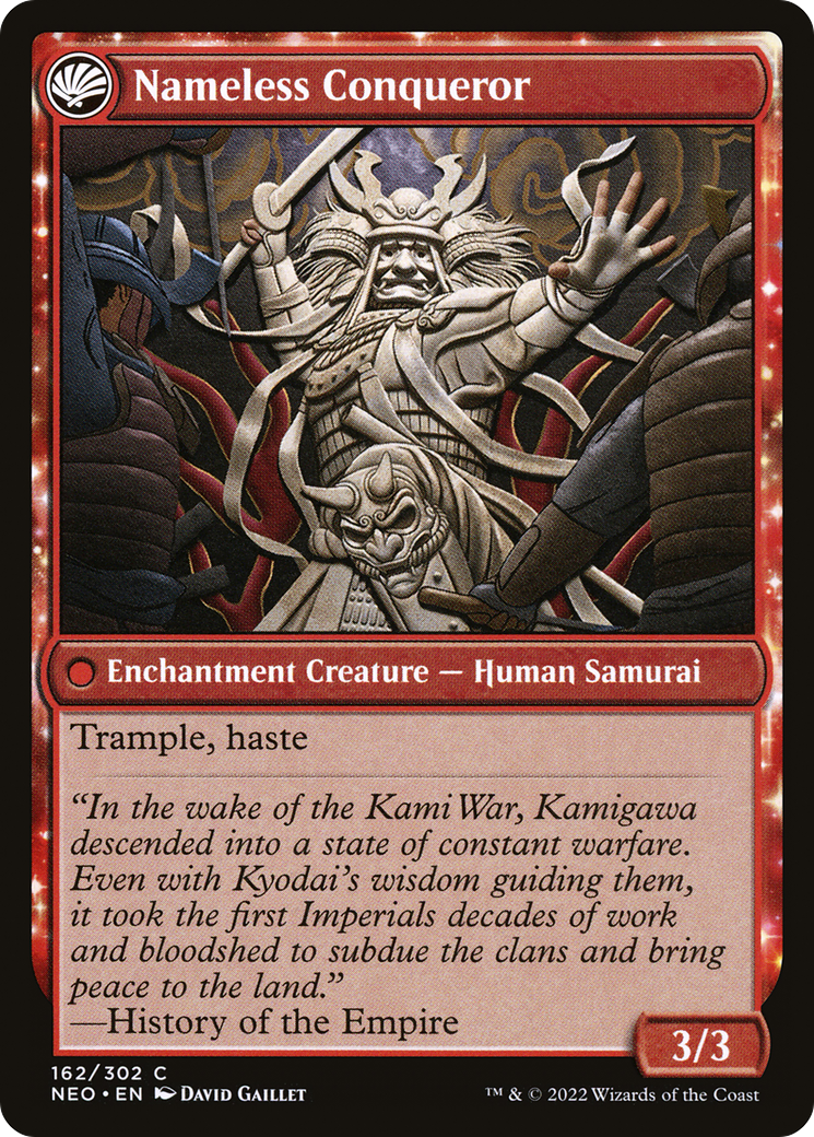 The Shattered States Era // Nameless Conqueror (NEO-162) - Kamigawa: Neon Dynasty: (fandfc, enchantment)