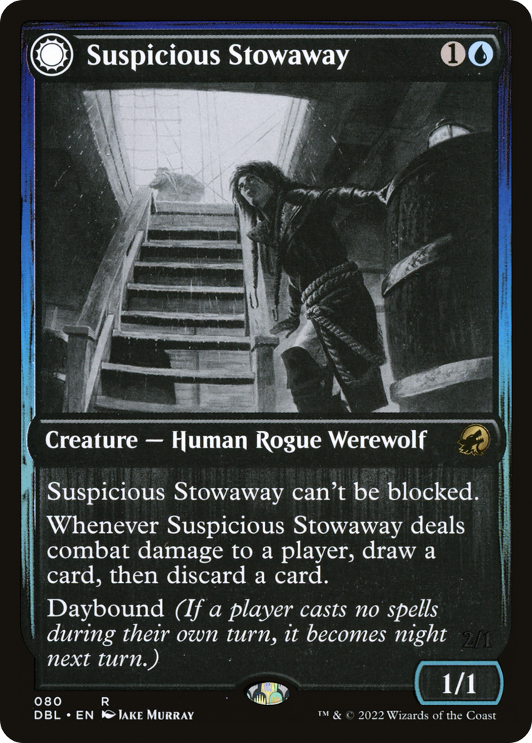 Suspicious Stowaway // Seafaring Werewolf (DBL-080) - Innistrad: Double Feature: (Double Faced Transform) Foil