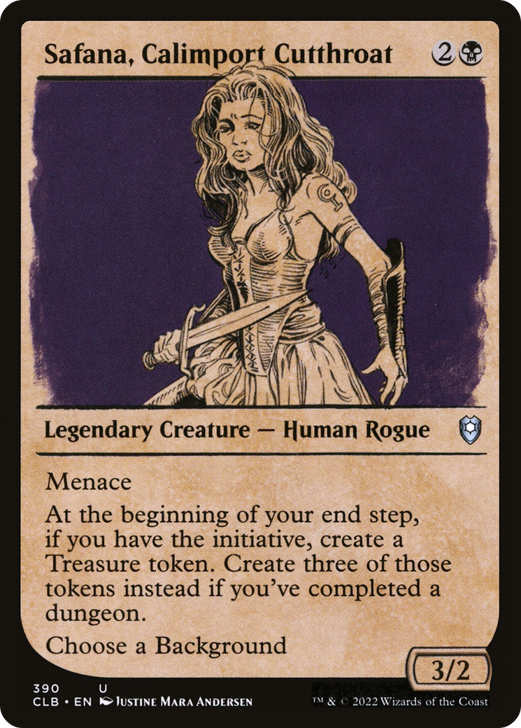 Safana, Calimport Cutthroat (CLB-390) - Commander Legends: Battle for Baldur's Gate: (Showcase) Foil