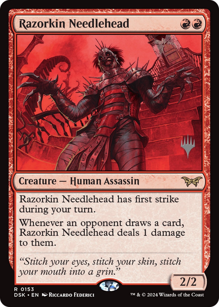 Razorkin Needlehead (PPDSK-153) - Duskmourn: House of Horror Promos Foil