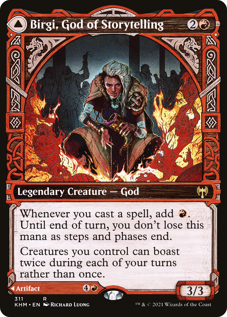 Birgi, God of Storytelling // Harnfel, Horn of Bounty (KHM-311) - Kaldheim: (Showcase)