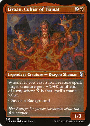Livaan, Cultist of Tiamat (CLB-508) - Commander Legends: Battle for Baldur's Gate Etched Foil