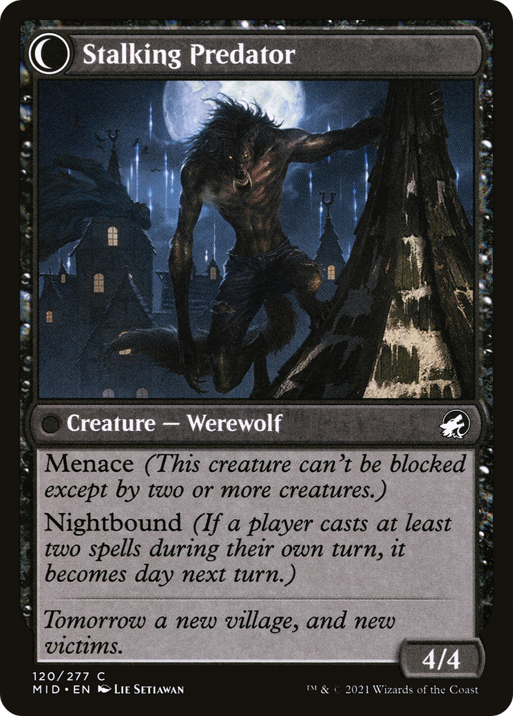Shady Traveler // Stalking Predator (MID-120) - Innistrad: Midnight Hunt: (Double Faced Transform)