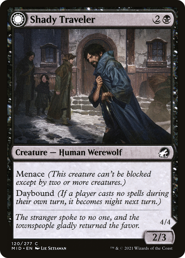 Shady Traveler // Stalking Predator (MID-120) - Innistrad: Midnight Hunt: (Double Faced Transform)