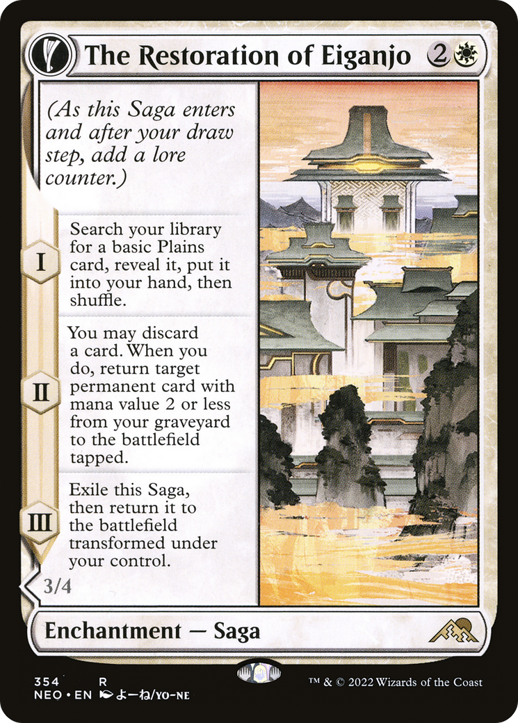 The Restoration of Eiganjo // Architect of Restoration (NEO-354) - Kamigawa: Neon Dynasty: (Showcase, fandfc) Foil