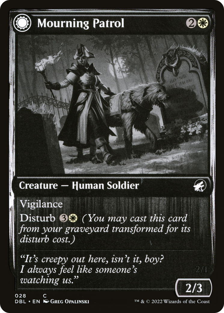 Mourning Patrol // Morning Apparition (DBL-028) - Innistrad: Double Feature: (Double Faced Transform) Foil