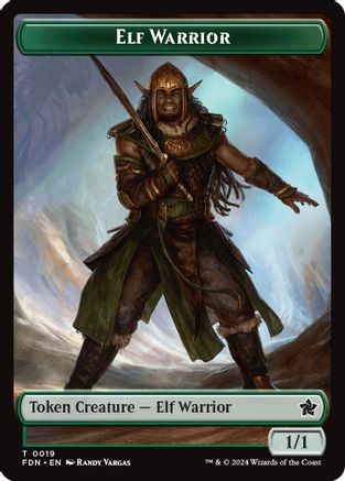 Elf Warrior // Raccoon Doubled-Sided Token (FDN-19 // 20) - Foundations
