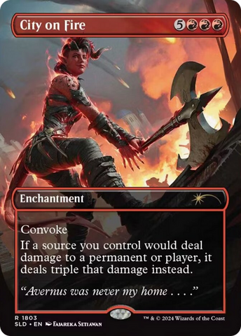 City on Fire (SLD-1803) - Secret Lair Drop (Borderless) Foil