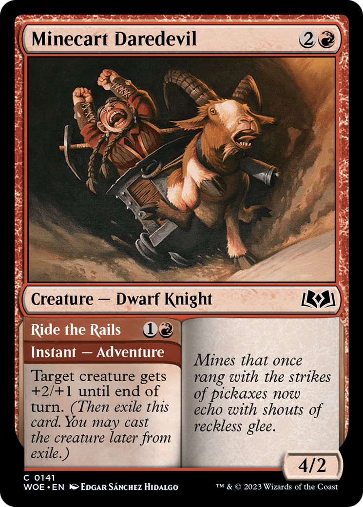 Minecart Daredevil // Ride the Rails (WOE-141) - Wilds of Eldraine Foil