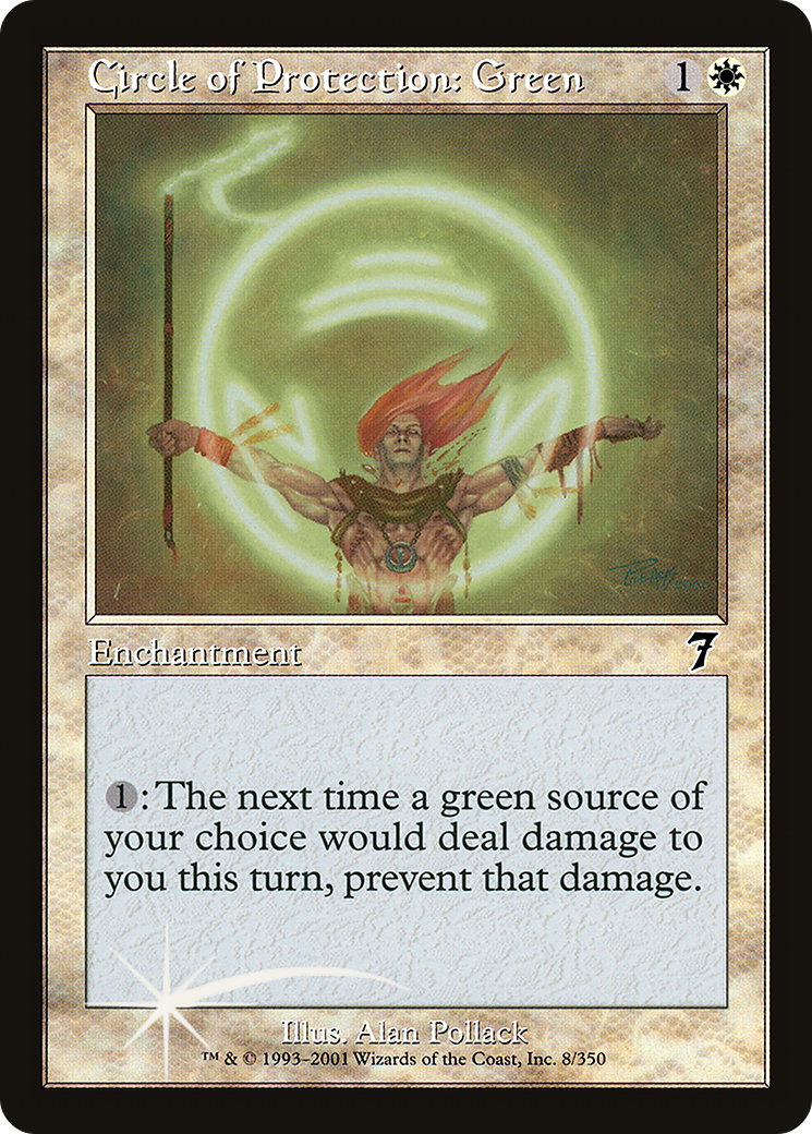 Circle of Protection: Green (7ED-08★) - Seventh Edition Foil