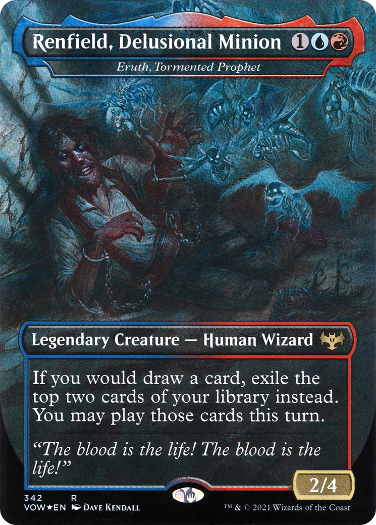 Eruth, Tormented Prophet (VOW-342) - Innistrad: Crimson Vow / Renfield, Delusional Minion (Borderless) Foil