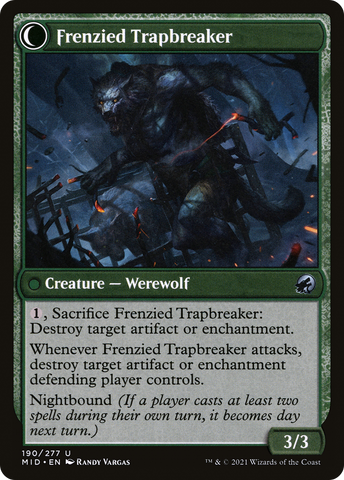 Outland Liberator // Frenzied Trapbreaker (MID-190) - Innistrad: Midnight Hunt: (Double Faced Transform) Foil