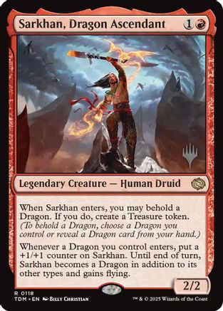 Sarkhan, Dragon Ascendant (PPTDM-118) - Promo Pack: Tarkir: Dragonstorm Foil