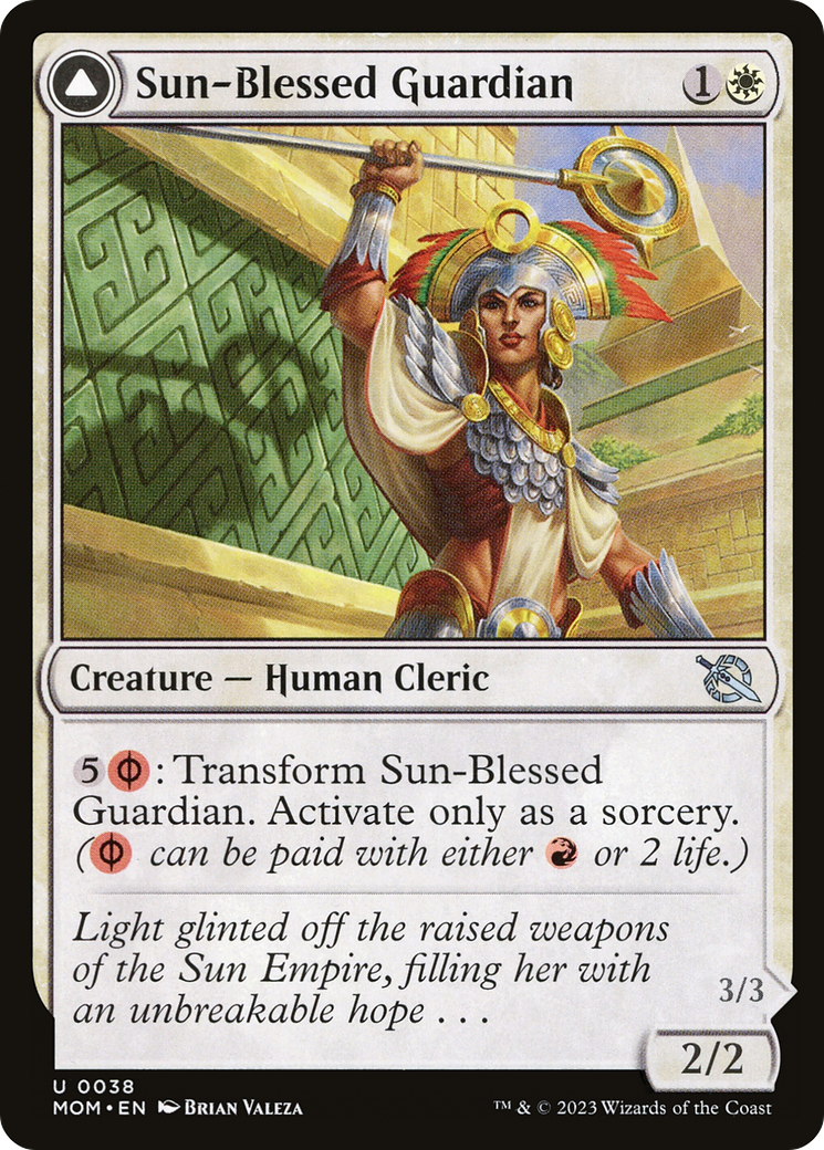 Sun-Blessed Guardian // Furnace-Blessed Conqueror (MOM-038) - March of the Machine Foil