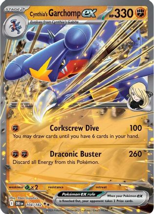 Cynthia's Garchomp ex (104/182) [Scarlet & Violet: Destined Rivals]