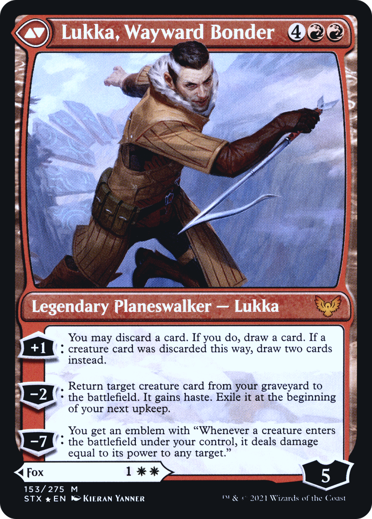 Mila, Crafty Companion // Lukka, Wayward Bonder (PRE-153) - Strixhaven: School of Mages Promos Foil