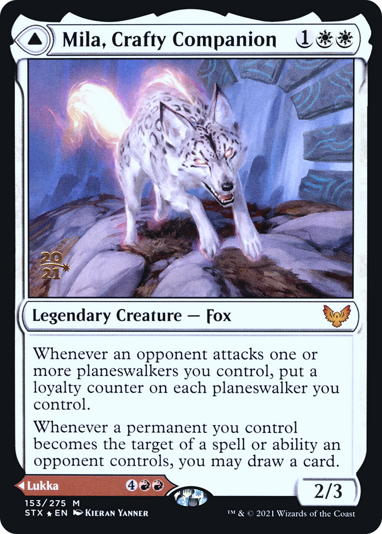 Mila, Crafty Companion // Lukka, Wayward Bonder (PRE-153) - Strixhaven: School of Mages Promos Foil