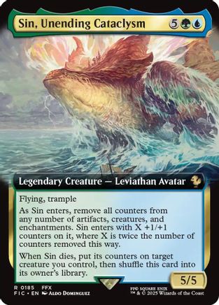 Sin, Unending Cataclysm (Extended Art) (FIC-185) - Commander: FINAL FANTASY Foil