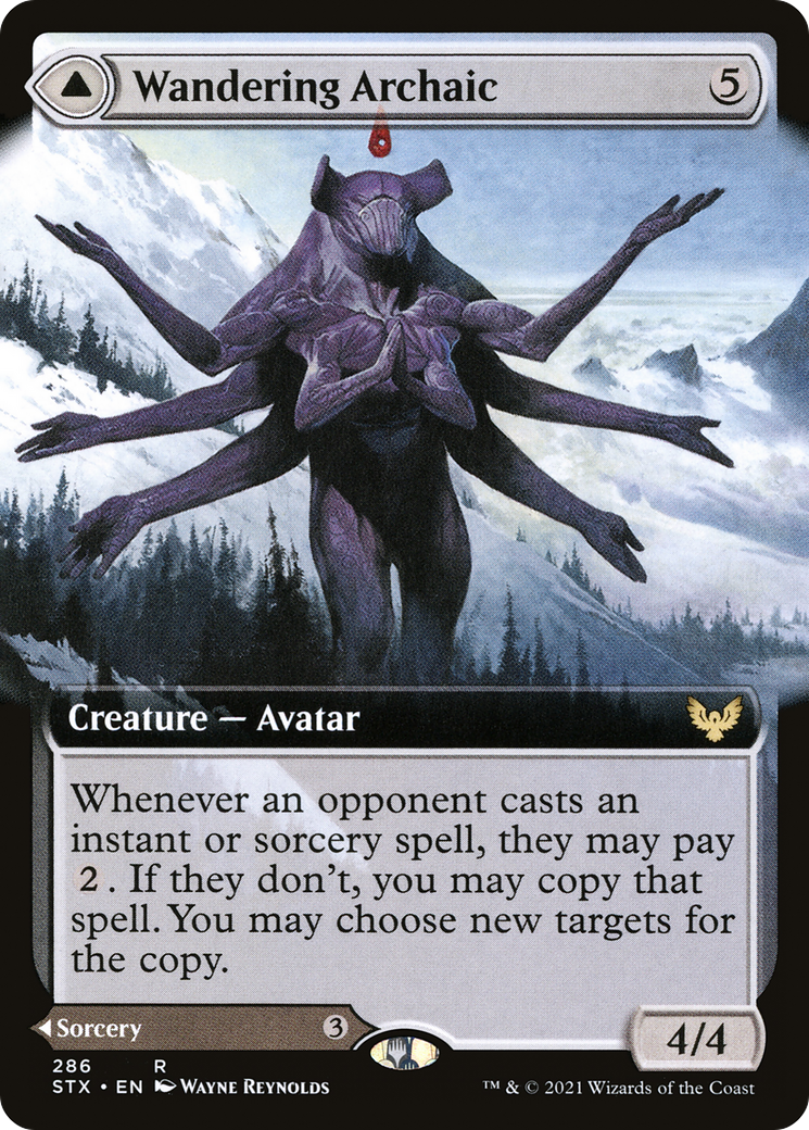 Wandering Archaic // Explore the Vastlands (STX-286) - Strixhaven: School of Mages: (Extended Art) Foil