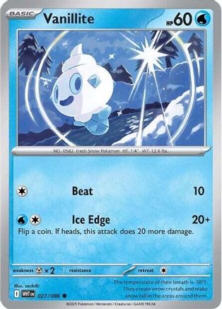 Vanillite 027/086  - Reverse Holofoil SV White Flare - Common