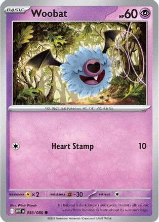 Woobat 036/086  SV White Flare - Common