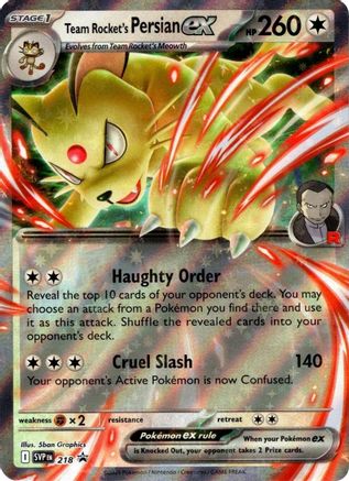Team Rocket's Persian ex 218  - Holofoil SV Scarlet & Violet Promo Cards - Promo