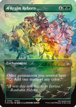 A Realm Reborn (Borderless) (Chocobo Track Foil) (FIN-566) - FINAL FANTASY Foil