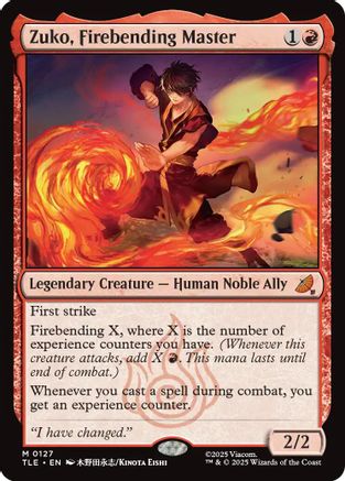 Zuko, Firebending Master (TLE-127) - Avatar: The Last Airbender: Eternal-Legal Foil