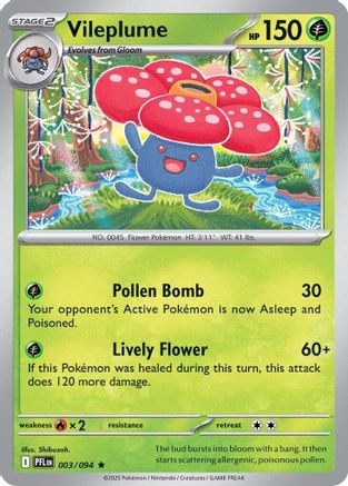 Vileplume 003  - Reverse Holofoil ME02 Phantasmal Flames - Uncommon